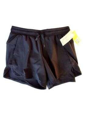 All In Motion Womens Size XL Black Activewear Shorts With Drawstring & Pockets